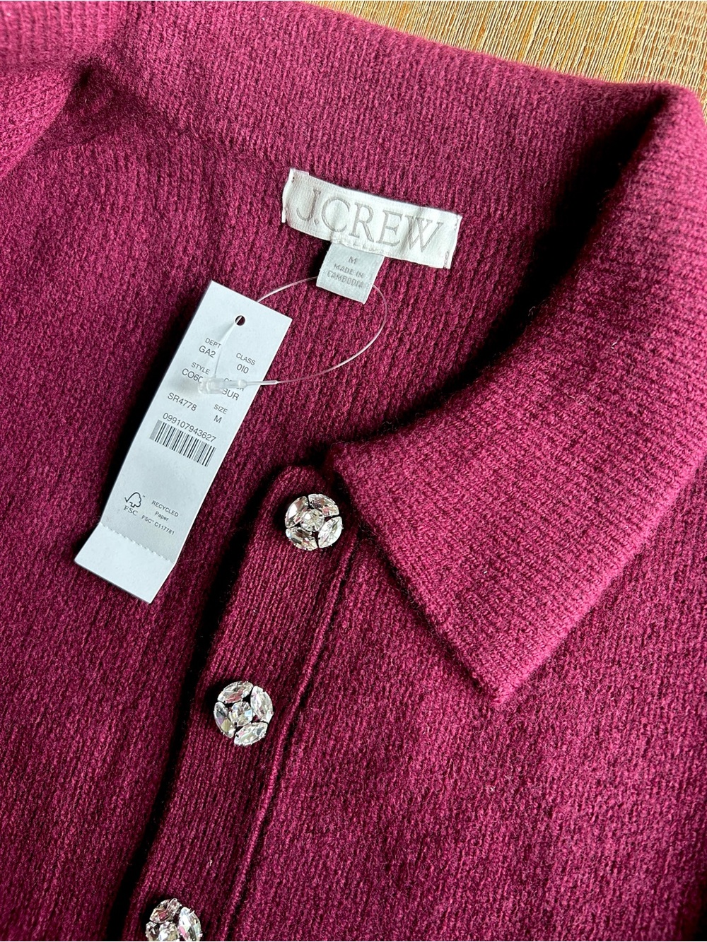 J.Crew Milano-Stitch Cinched-Waist Cardigan with Embellished Buttons, NWT - Picture 8 of 11